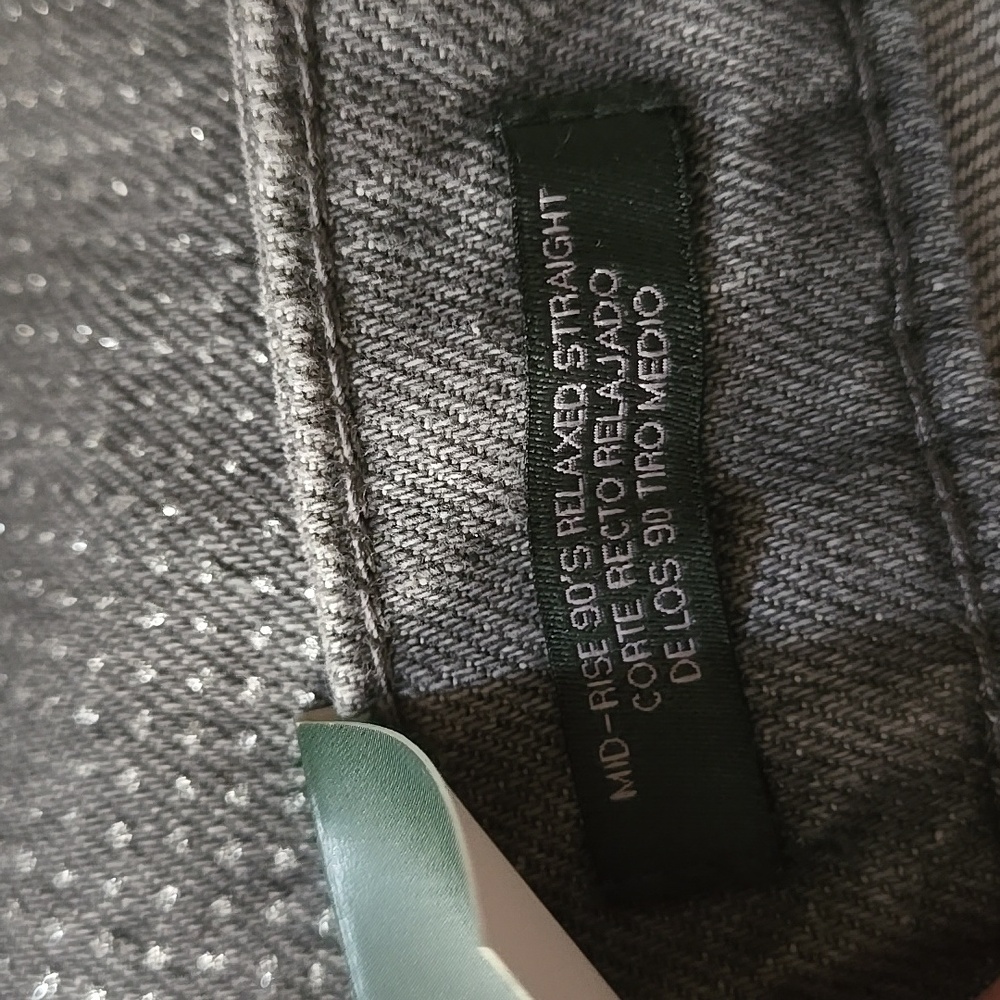 Women Bling Gray Mid-Rise 90's Relaxed Straight Jeans Wild Fable Denim - Picture 16 of 17